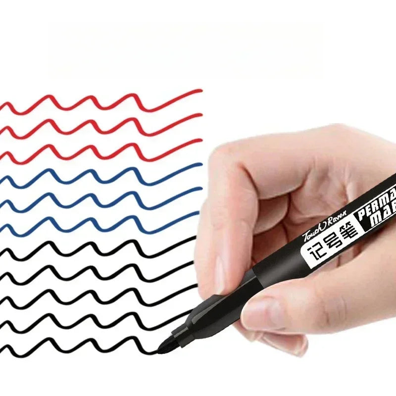 6-20PCs/Set PermanentMarker Pen Fine Point Waterproof Markers Thin Nib Crude Nib Black Blue Red Ink 1.5mm Fine Color Marker Pens