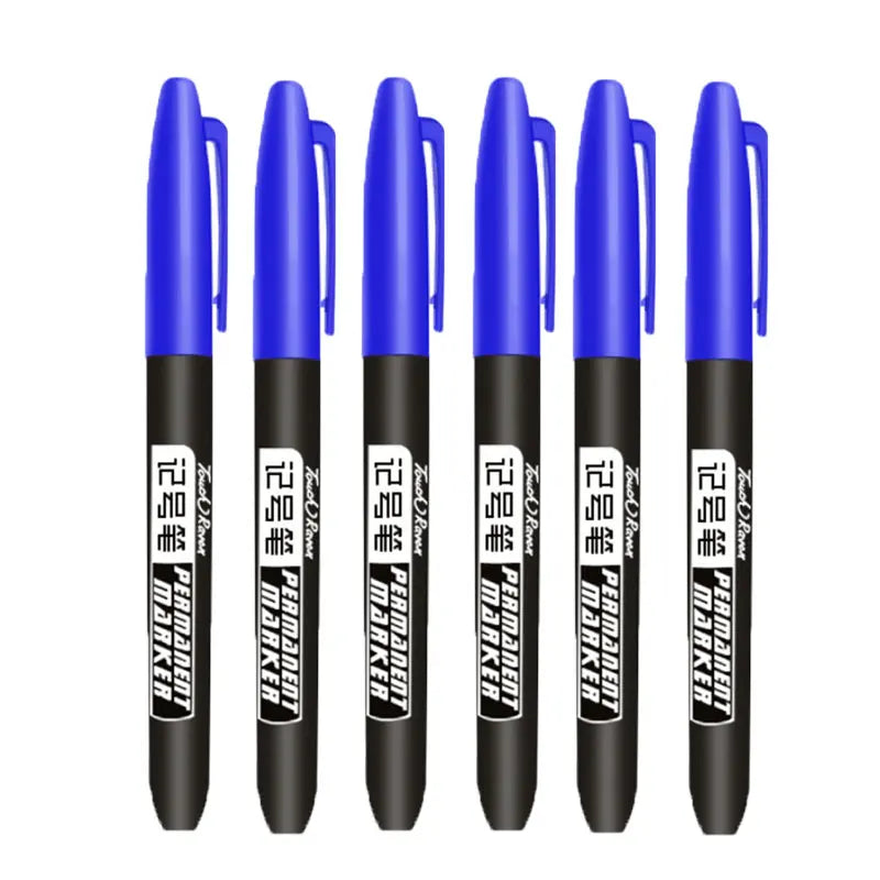 6-20PCs/Set PermanentMarker Pen Fine Point Waterproof Markers Thin Nib Crude Nib Black Blue Red Ink 1.5mm Fine Color Marker Pens