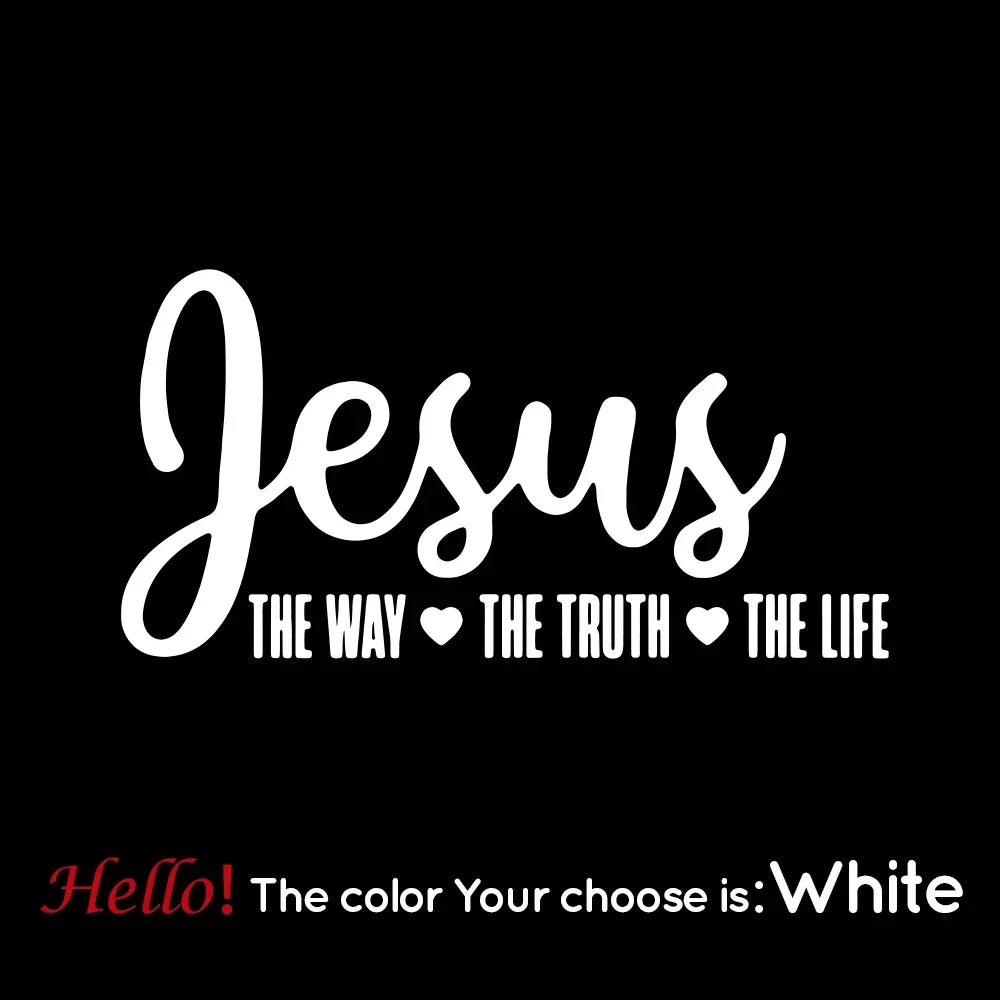 Jesus The Way Truth Life Sticker For Car Window Decor Religious Decal Christian Bible Verse Vinyl Stickers Auto Body Decor