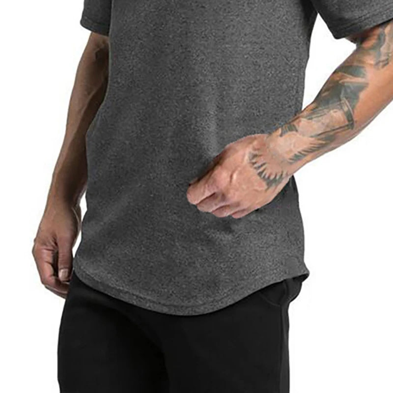 Faith Over Fear Print Cotton Hoodie Gym Fitness Bodybuilding Training Muscle Shirt Men's Sport Short Sleeve Breathable T-shirt