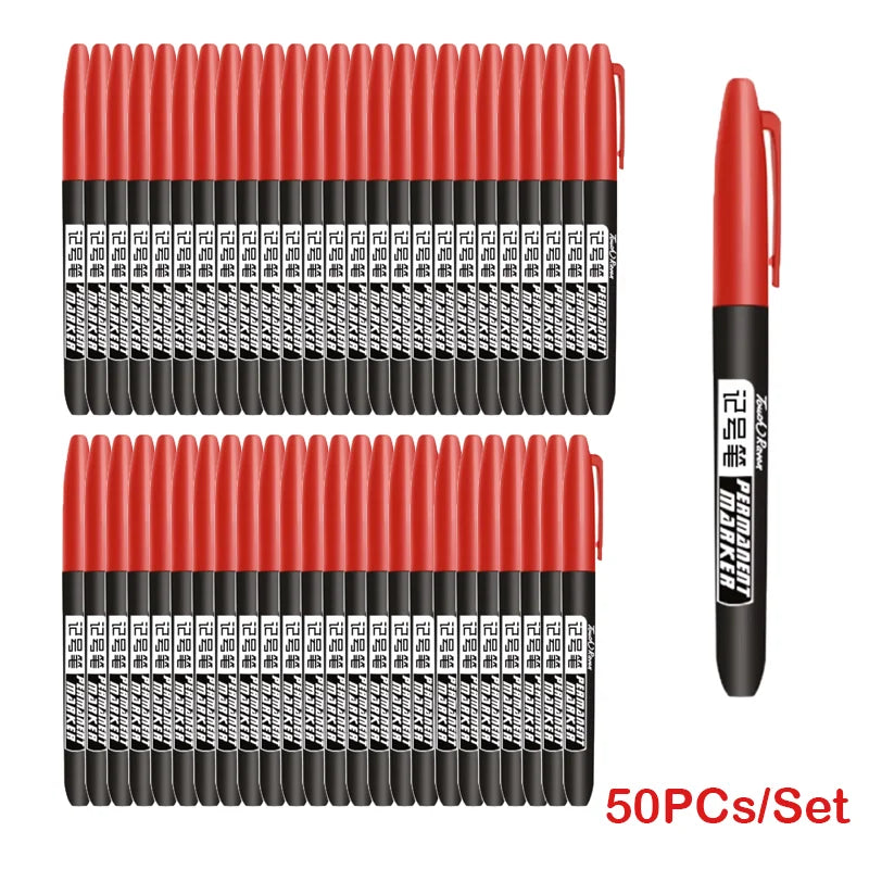 6-20PCs/Set PermanentMarker Pen Fine Point Waterproof Markers Thin Nib Crude Nib Black Blue Red Ink 1.5mm Fine Color Marker Pens