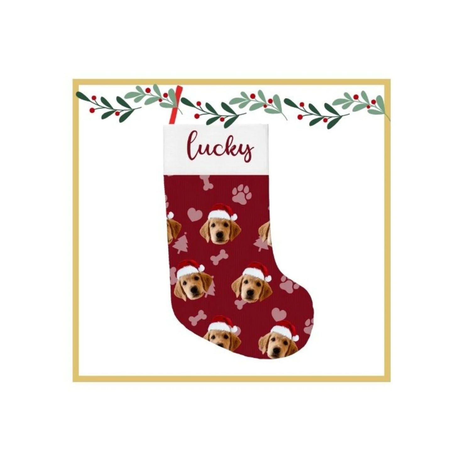 Custom Christmas Stocking 2026 Personalized Name Photo Christmas Socks Gift Bag For Christmas Tree Decorative Pendant