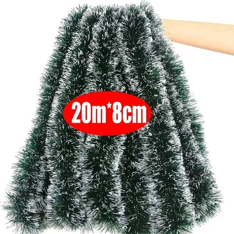 2M Wholesale Christmas Ribbon Garland Green Cane Tinsel Ribbons Xmas Tree Hanging Pendent Wreath Ornaments Home Party Supplies