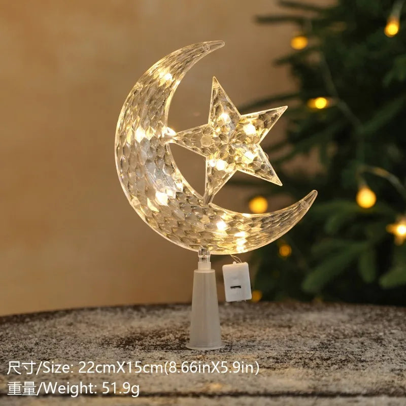15cm Christmas Tree Decoration Stars Warm White Lights Home Room Decor LED Shining Lamp Xmas Festival TopStar Navidad 1.07in