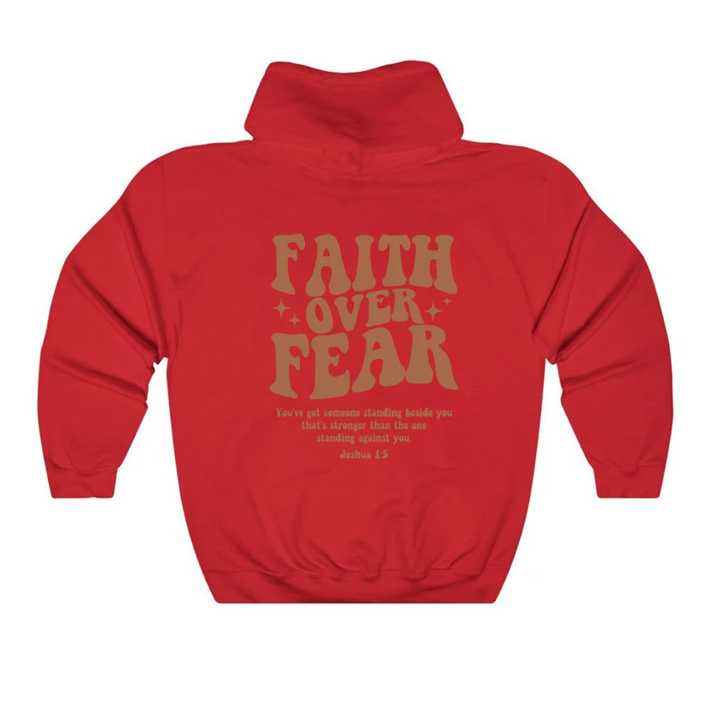 Faith Over Fear Hoodie Christian Sweatshirt Trendy Faith Shirt Cute Religious Hooded Preppy Women Christian Sweater Hoodies