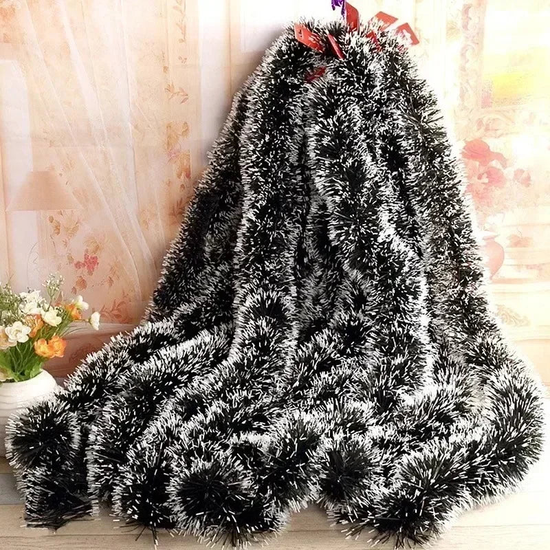 2M Wholesale Christmas Ribbon Garland Green Cane Tinsel Ribbons Xmas Tree Hanging Pendent Wreath Ornaments Home Party Supplies