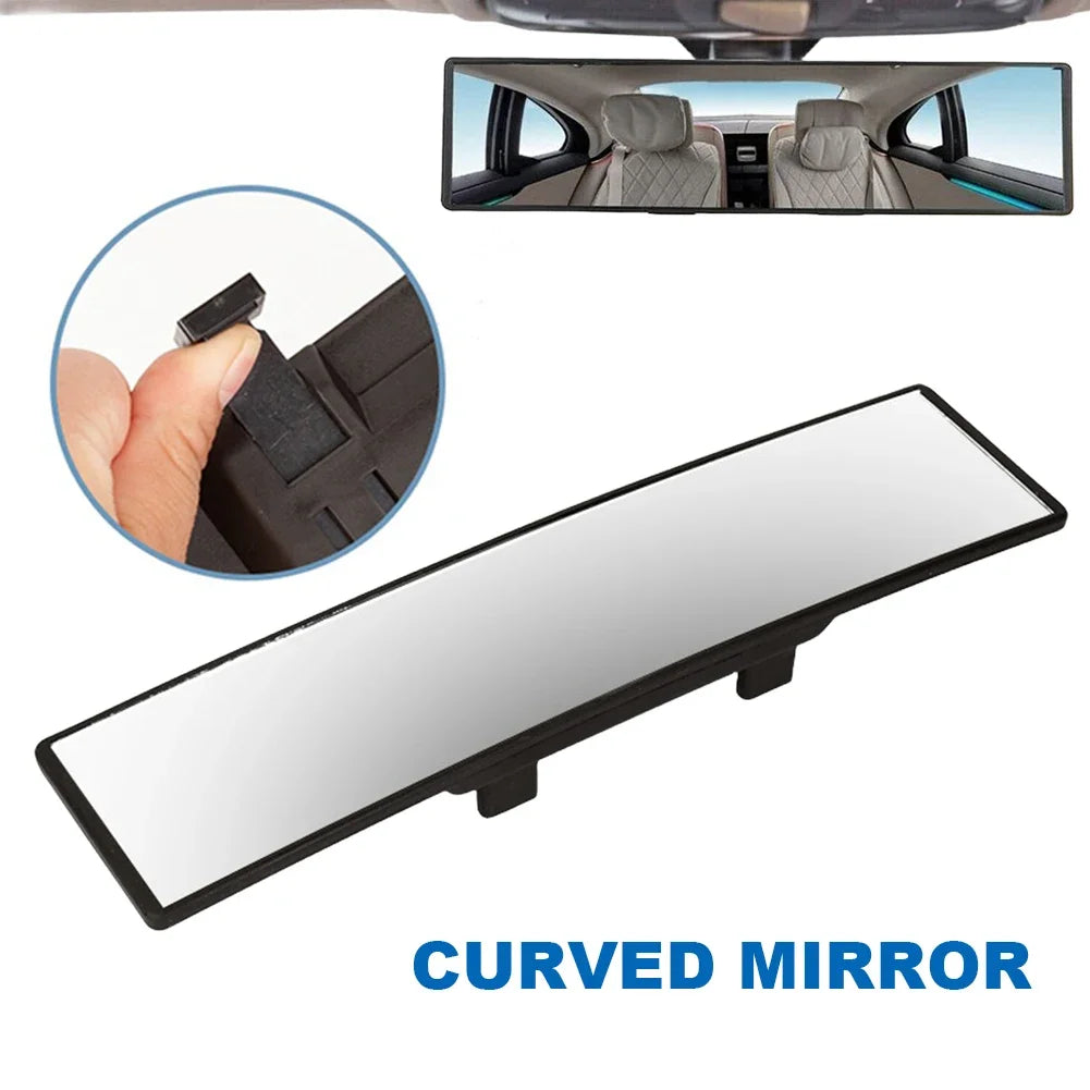 285MM Wide Convex Interior Clip On Rear View Clear Mirror Universal Anti Glare Anti-fog Panoramic Rear View Mirror Curved Mirror