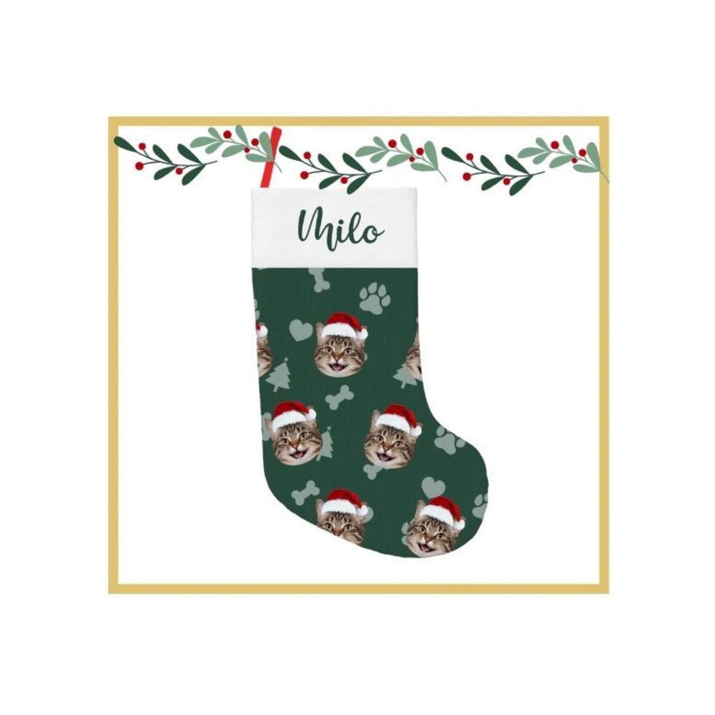Custom Christmas Stocking 2026 Personalized Name Photo Christmas Socks Gift Bag For Christmas Tree Decorative Pendant
