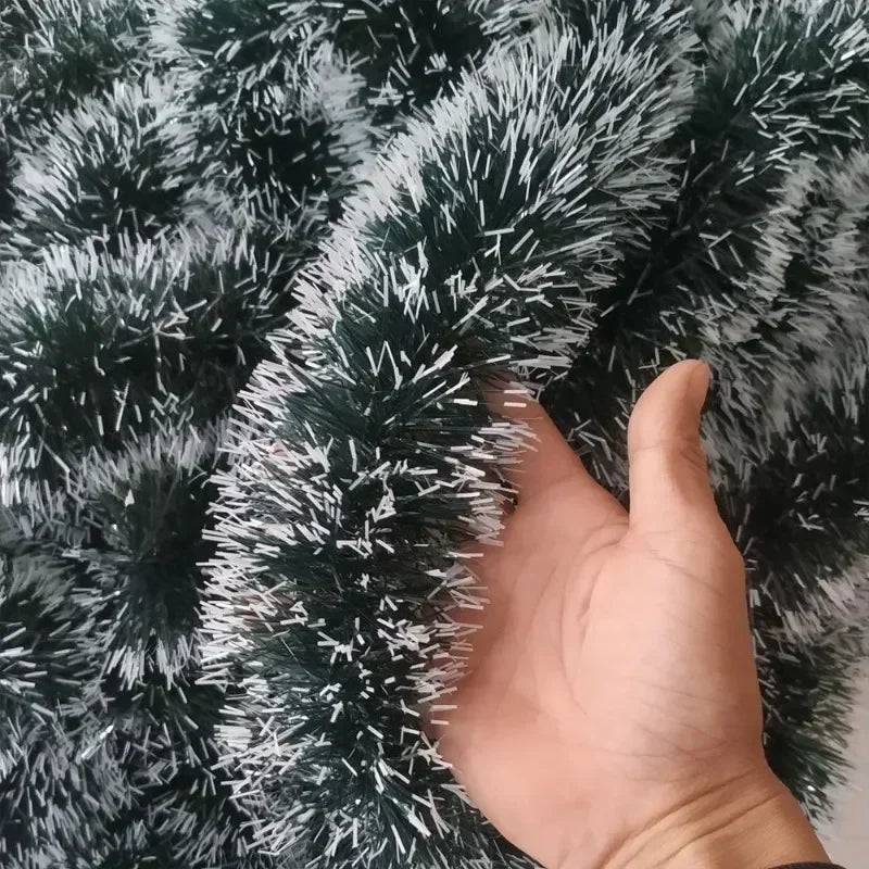 2M Wholesale Christmas Ribbon Garland Green Cane Tinsel Ribbons Xmas Tree Hanging Pendent Wreath Ornaments Home Party Supplies