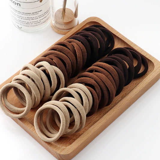 50/100 pieces of black and white hair bands, women's hair bands, high-elasticity rubber band hair bands, hair bands