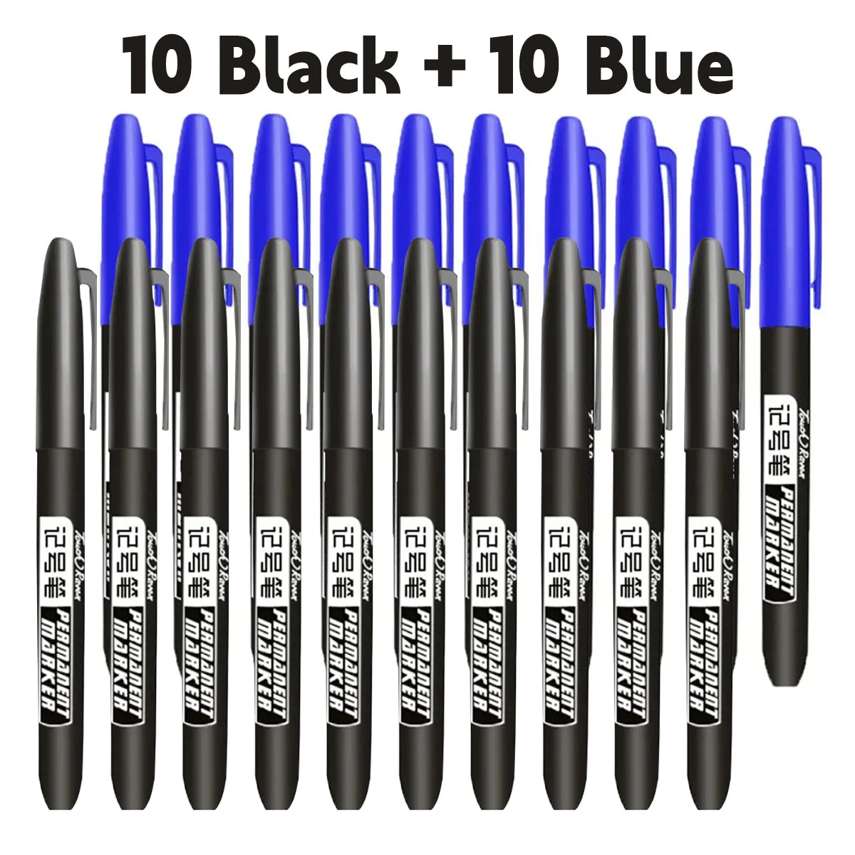6-20PCs/Set PermanentMarker Pen Fine Point Waterproof Markers Thin Nib Crude Nib Black Blue Red Ink 1.5mm Fine Color Marker Pens
