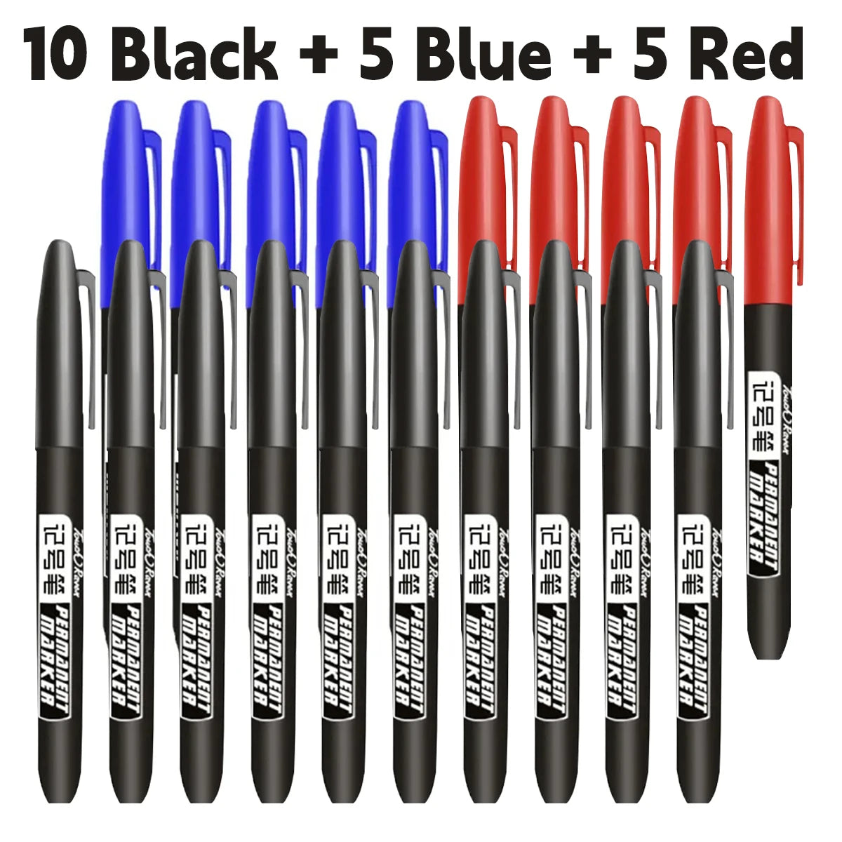 6-20PCs/Set PermanentMarker Pen Fine Point Waterproof Markers Thin Nib Crude Nib Black Blue Red Ink 1.5mm Fine Color Marker Pens