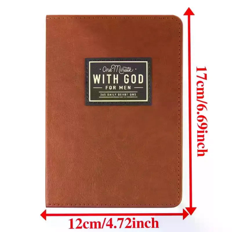 One Minute With God For Men: 365 Daily Devotional Book Daily Bible Reading & Prayer Planner With 365 Prompts Christian Gift