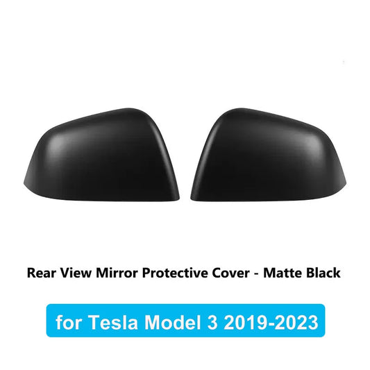 Carbon Fiber Car Rearview Mirror Cover For Tesla Model 3 Highland ABS Rear View Mirror Decorative Shell Auto Exterior Accessorie