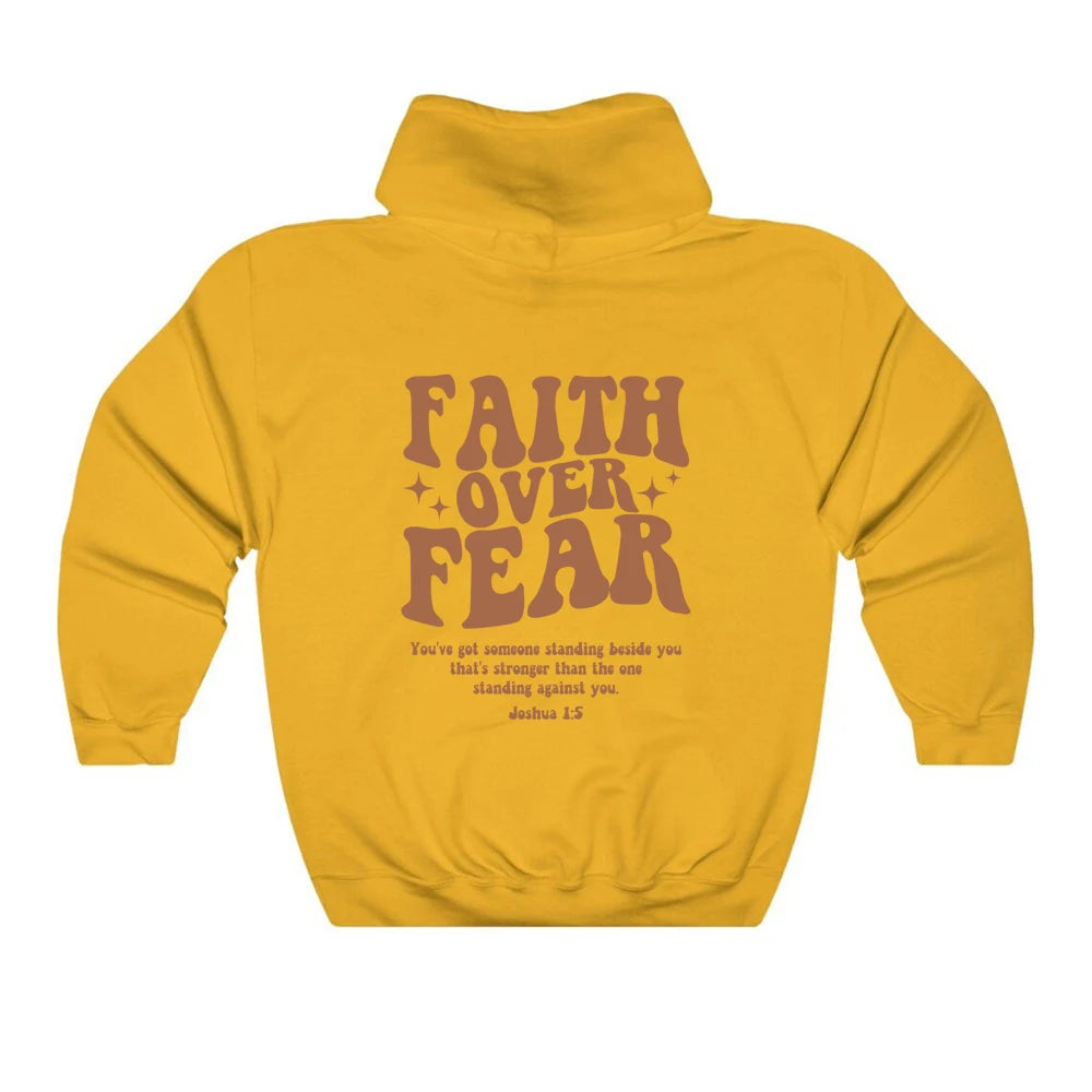 Faith Over Fear Hoodie Christian Sweatshirt Trendy Faith Shirt Cute Religious Hooded Preppy Women Christian Sweater Hoodies