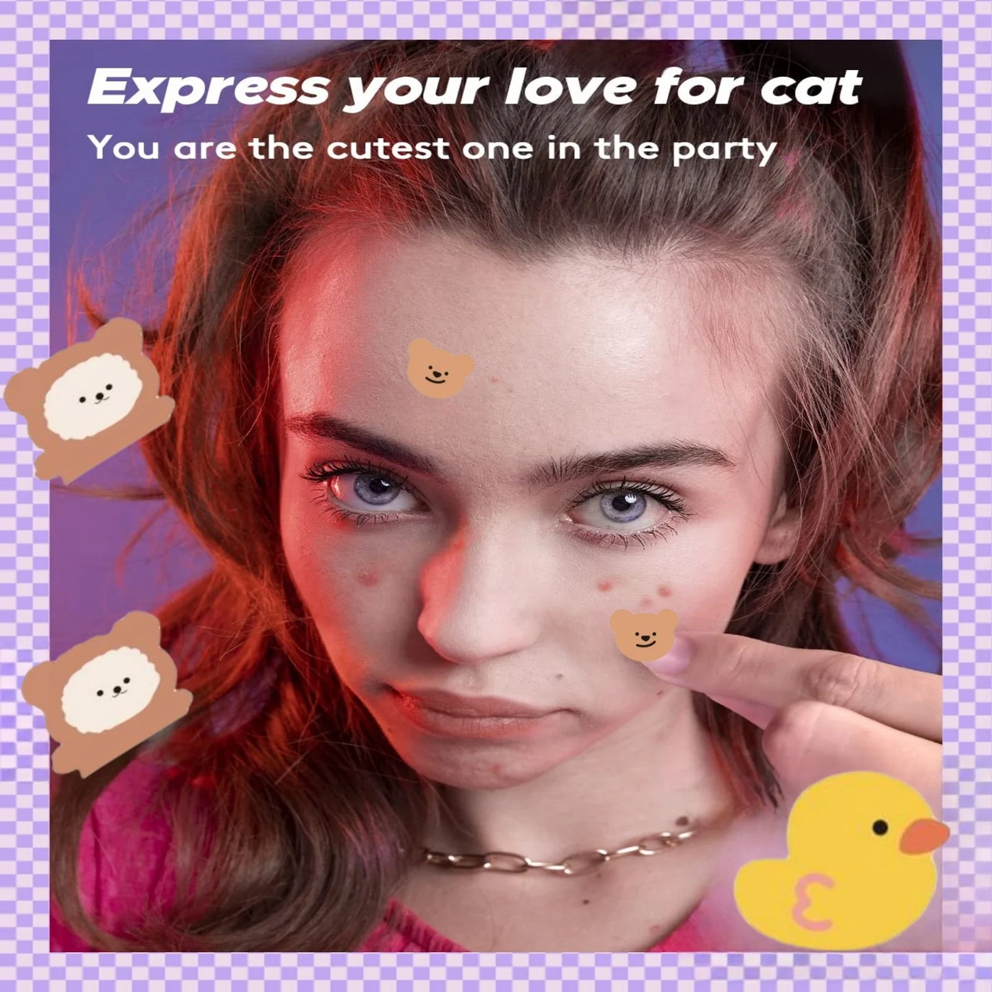 24 pieces of cartoon facial acne patches, concealer, acne patch and pimples patch, ultra-thin and breathable