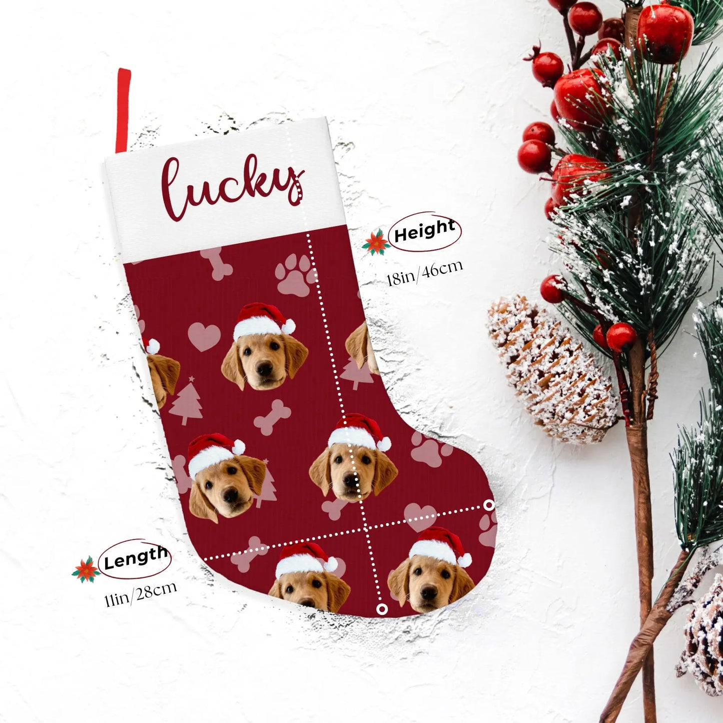 Custom Christmas Stocking 2026 Personalized Name Photo Christmas Socks Gift Bag For Christmas Tree Decorative Pendant