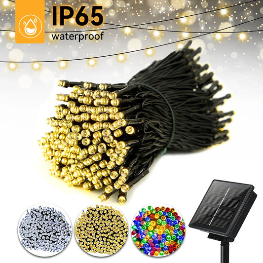 39ft LED Solar Light 100 Lights Outdoor Waterproof Fairy Garland Lights Christmas Party Halloween Decorations Solar Lights