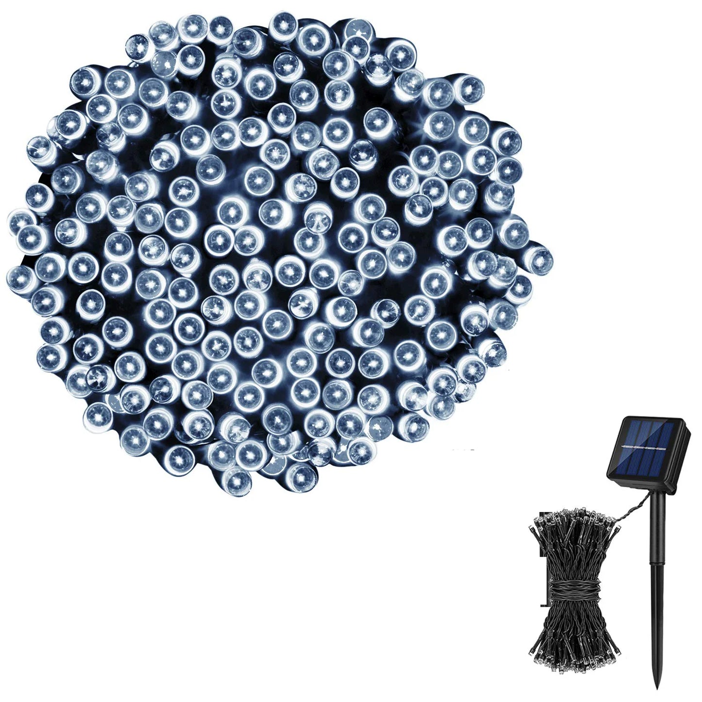 LED Plastic Leath Solar Powered Outdoor Fairy Lights IP65 Waterproof 8 Lighting Modes for Christmas Wedding Decoration