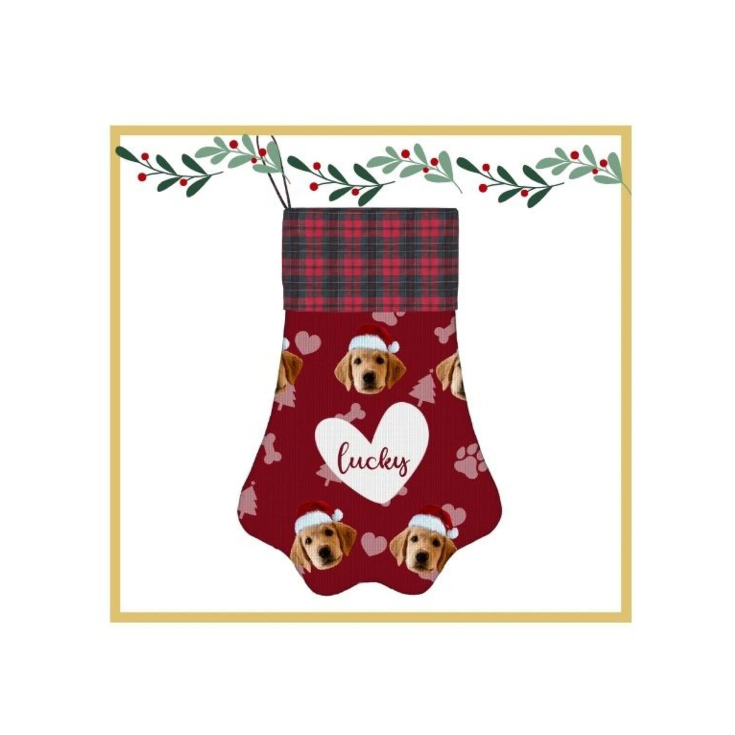 Custom Christmas Stocking 2026 Personalized Name Photo Christmas Socks Gift Bag For Christmas Tree Decorative Pendant