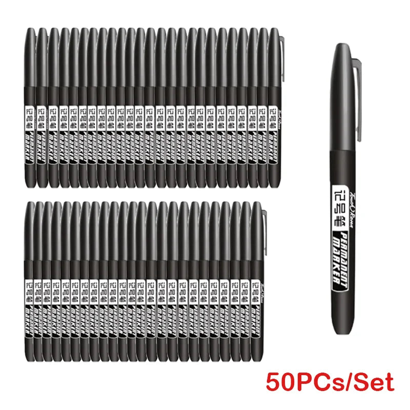 6-20PCs/Set PermanentMarker Pen Fine Point Waterproof Markers Thin Nib Crude Nib Black Blue Red Ink 1.5mm Fine Color Marker Pens