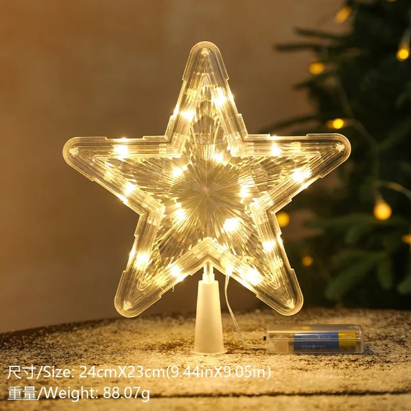 15cm Christmas Tree Decoration Stars Warm White Lights Home Room Decor LED Shining Lamp Xmas Festival TopStar Navidad 1.07in