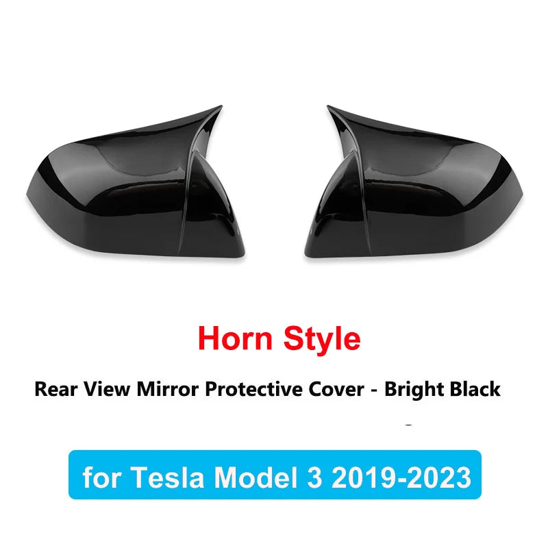 Carbon Fiber Car Rearview Mirror Cover For Tesla Model 3 Highland ABS Rear View Mirror Decorative Shell Auto Exterior Accessorie