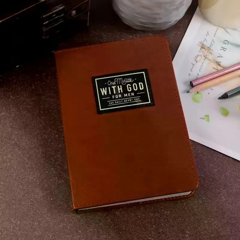 One Minute With God For Men: 365 Daily Devotional Book Daily Bible Reading & Prayer Planner With 365 Prompts Christian Gift