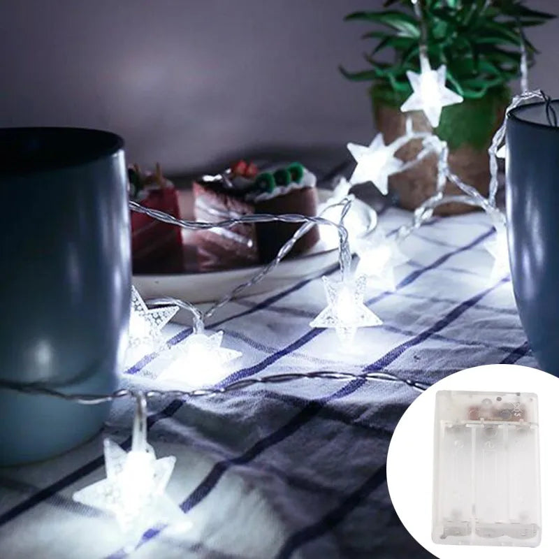 LED Star Fairy Lights Outdoor Chain Lights Garland Bulb String Lights Party Home Wedding Terrace Garden Christmas Decoration