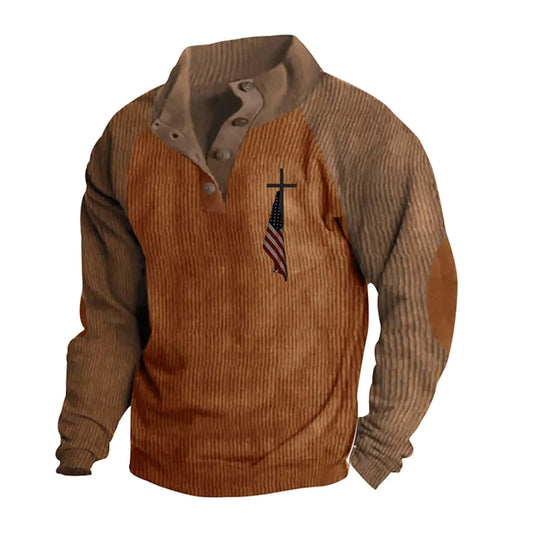Vintage Patriot Cross Long Sleeve Top
